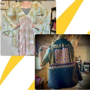 2 for 1 Lola Made in Italy Faux Fur Vest and Boho Top